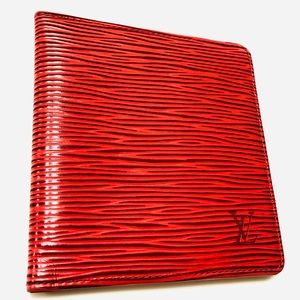 GENUINE LOUIS VUITTON Red Epi Six-Cartes Wallet